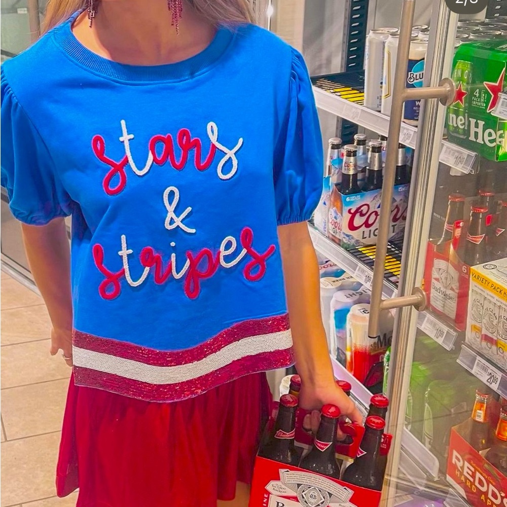 NWT Stars and Stripes sequin t shirt
